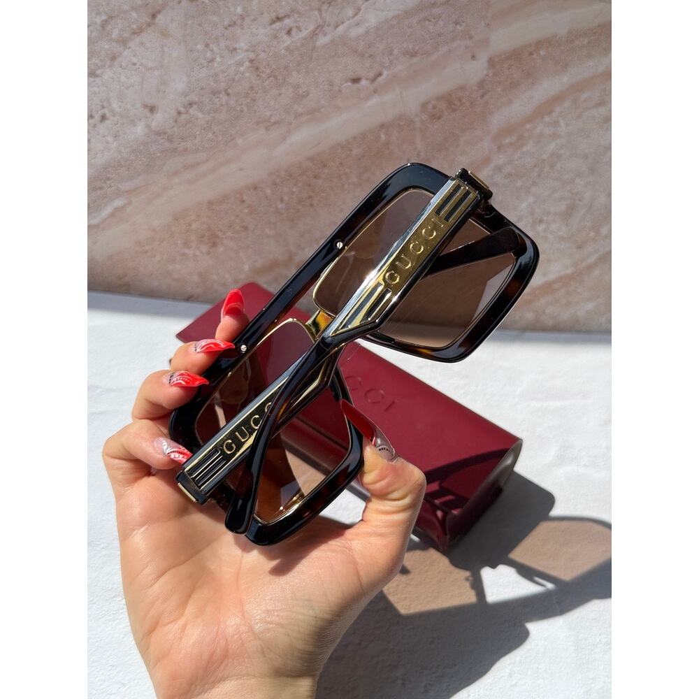 NEW Gucci GG0900S Havana Brown Oversized Aviator Sunglasses $650 - Picture 4 of 10